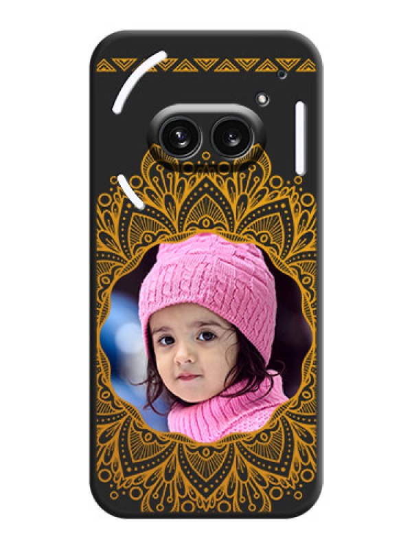 Custom Round Image with Floral Design - Photo on Space Black Soft Matte Mobile Cover - Nothing Phone 2A 5G