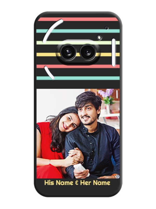 Custom Color Stripes with Photo and Text - Photo on Space Black Soft Matte Mobile Case - Nothing Phone 2A 5G
