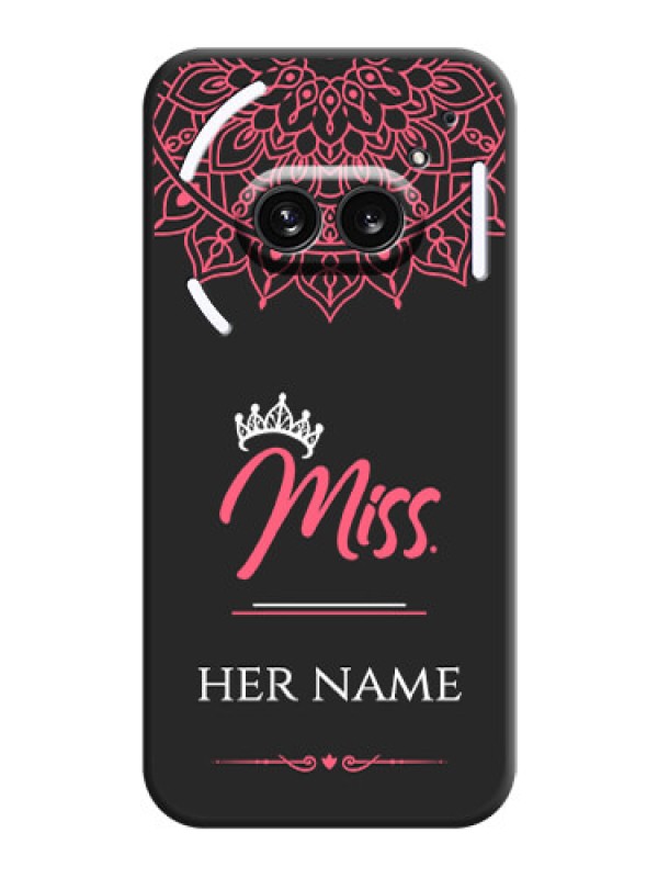 Custom Mrs Name with Floral Design on Space Black Personalized Soft Matte Phone Covers - Nothing Phone 2A 5G