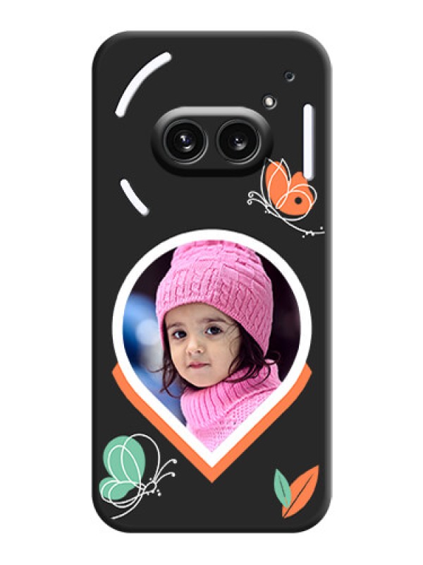 Custom Upload Pic With Simple Butterly Design On Space Black Personalized Soft Matte Phone Covers - Nothing Phone 2A 5G