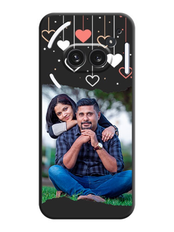 Custom Love Hangings with Splash Wave Picture On Space Black Custom Soft Matte Mobile Back Cover - Nothing Phone 2A Plus