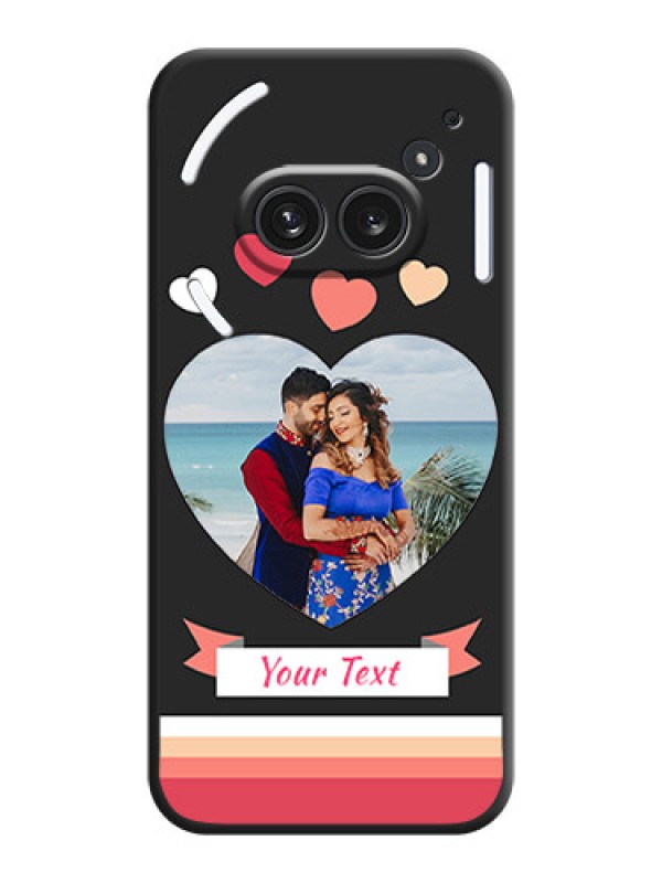 Custom Love Shaped Photo with Colorful Stripes On Space Black Custom Soft Matte Mobile Back Cover - Nothing Phone 2A Plus