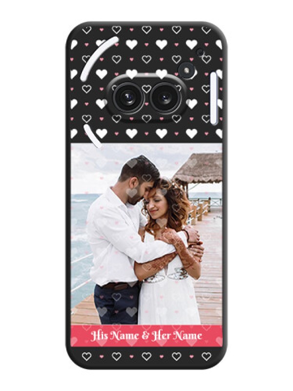 Custom White Color Love Symbols with Text Design on Photo On Space Black Custom Soft Matte Mobile Back Cover - Nothing Phone 2A Plus