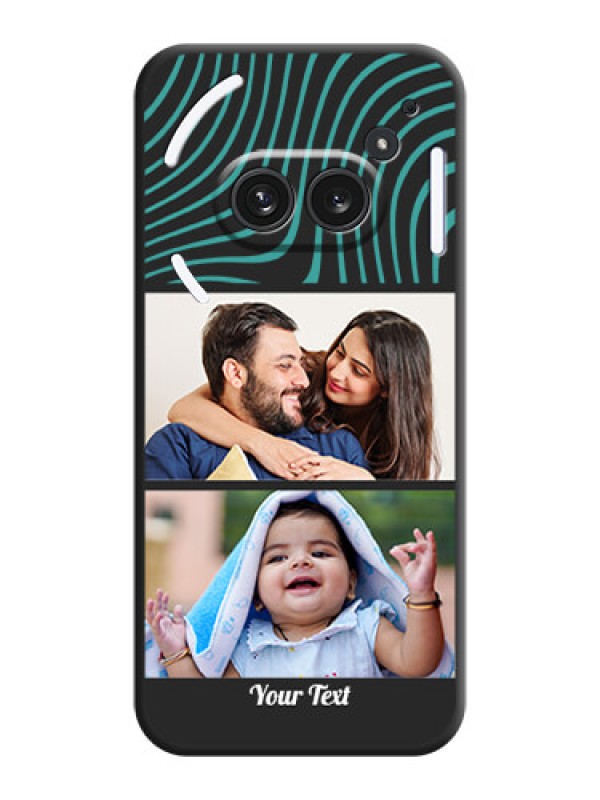 Custom Wave Pattern with 2 Image Holder On Space Black Custom Soft Matte Mobile Back Cover - Nothing Phone 2A Plus