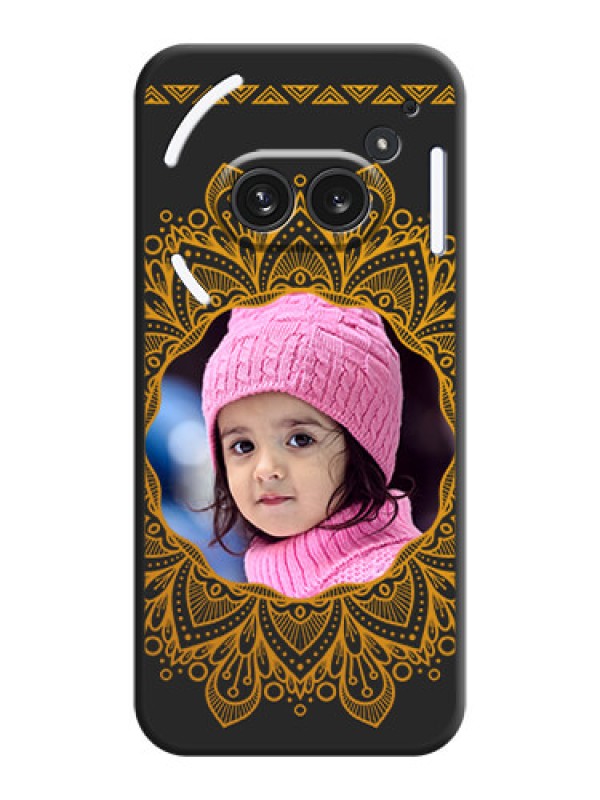 Custom Round Image with Floral Design On Space Black Custom Soft Matte Mobile Back Cover - Nothing Phone 2A Plus