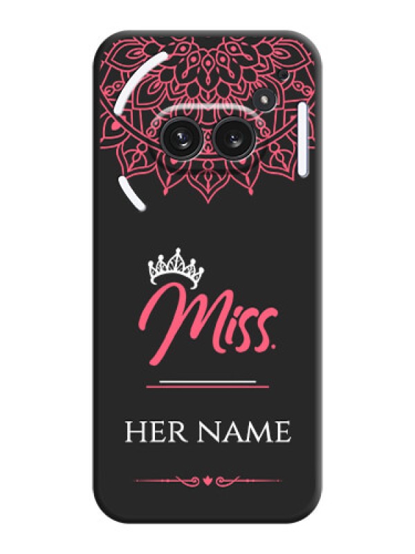 Custom Mrs Name with Floral Design On Space Black Custom Soft Matte Mobile Back Cover - Nothing Phone 2A Plus