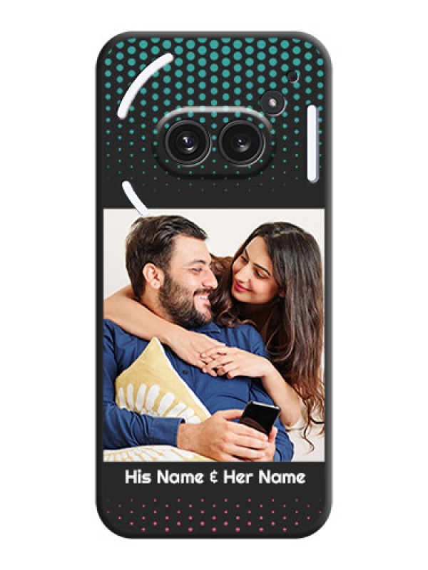 Custom Faded Dots with Grunge Photo Frame and Text On Space Black Custom Soft Matte Mobile Back Cover - Nothing Phone 2A Plus