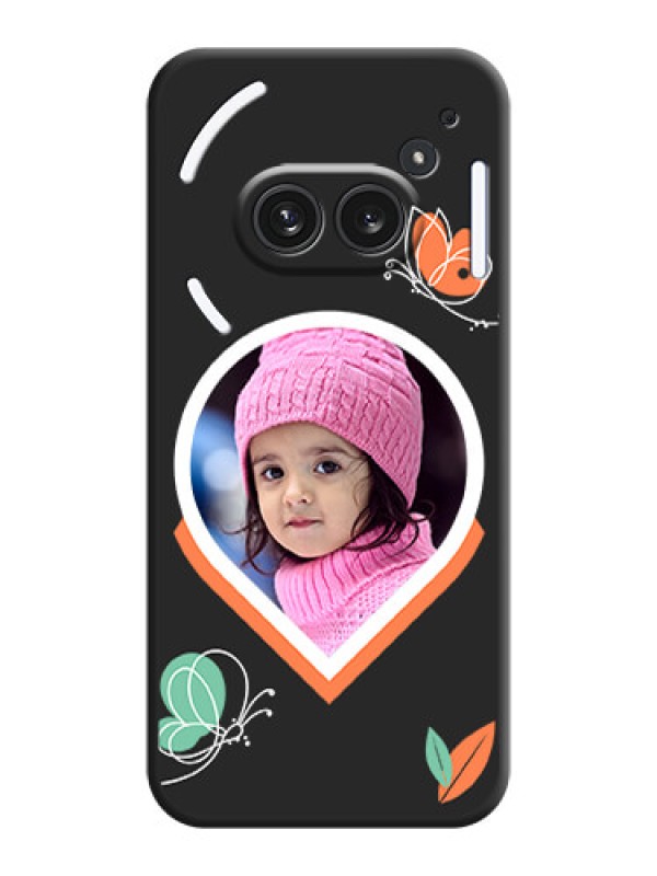 Custom Upload Pic With Simple Butterly Design On Space Black Custom Soft Matte Mobile Back Cover - Nothing Phone 2A Plus