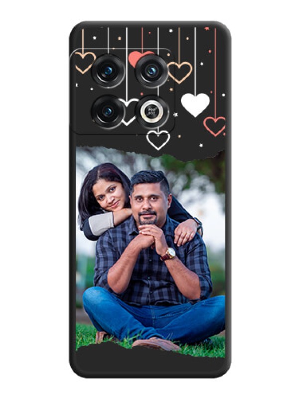 Custom Love Hangings with Splash Wave Picture on Space Black Custom Soft Matte Phone Back Cover - OnePlus 10 Pro 5G