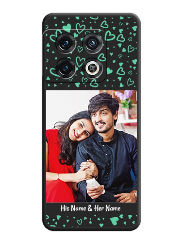 Custom Sea Green Indefinite Love Pattern on Photo on Space Black Soft Matte Mobile Cover - OnePlus 10 Pro 5G
