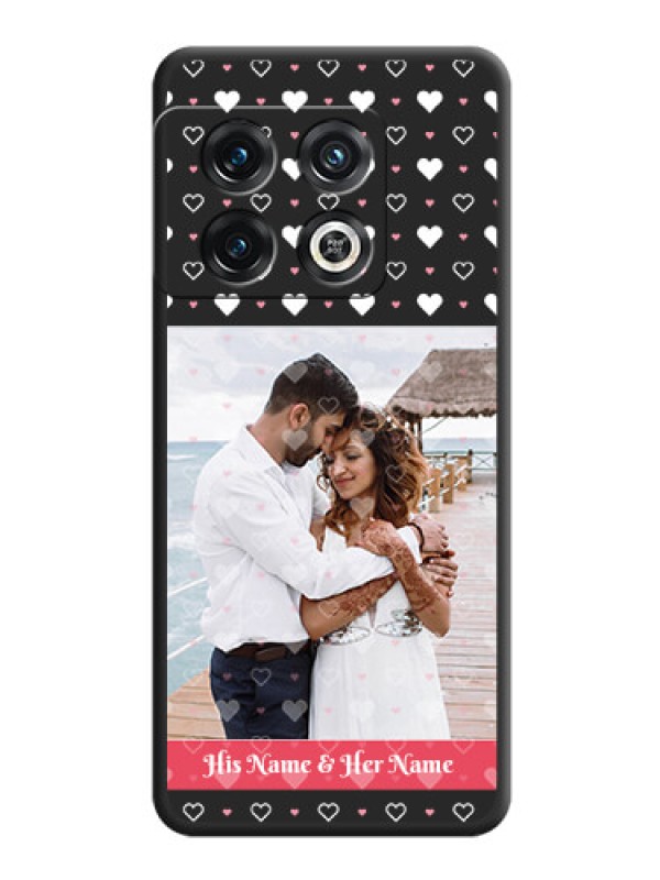 Custom White Color Love Symbols with Text Design on Photo on Space Black Soft Matte Phone Cover - OnePlus 10 Pro 5G