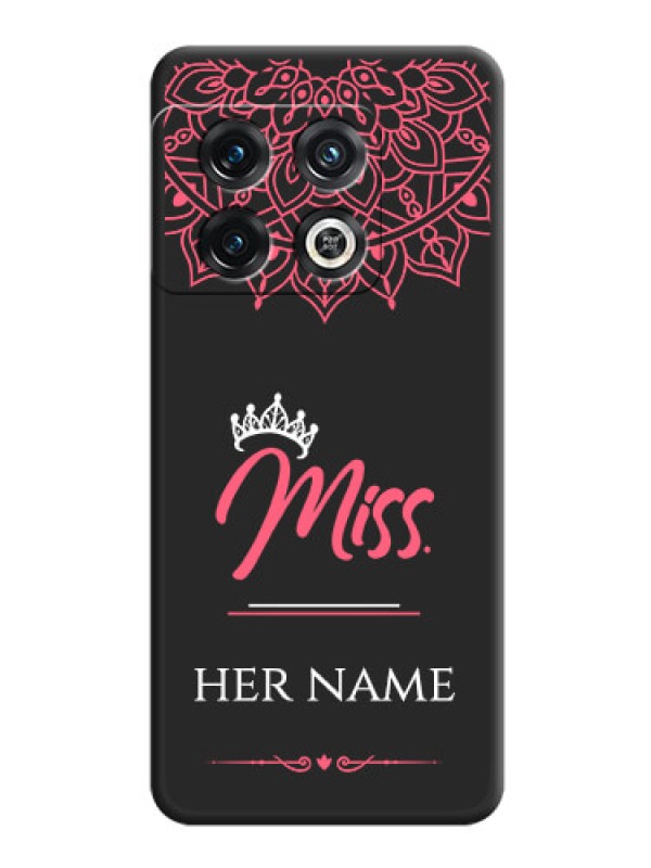 Custom Mrs Name with Floral Design on Space Black Personalized Soft Matte Phone Covers - OnePlus 10 Pro 5G