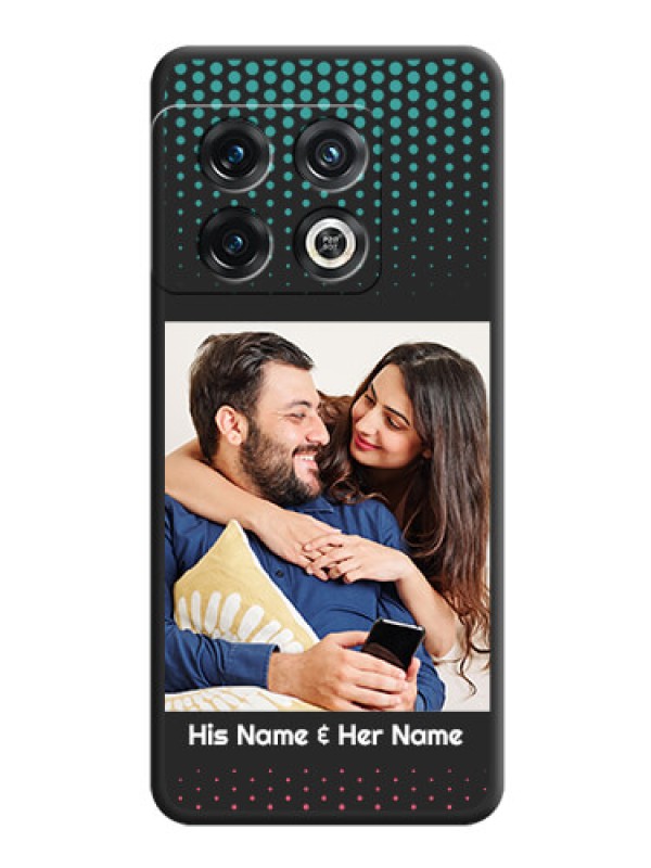 Custom Faded Dots with Grunge Photo Frame and Text on Space Black Custom Soft Matte Phone Cases - OnePlus 10 Pro 5G