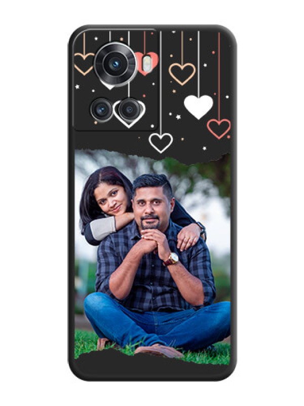 Custom Love Hangings with Splash Wave Picture on Space Black Custom Soft Matte Phone Back Cover - OnePlus 10R 5G