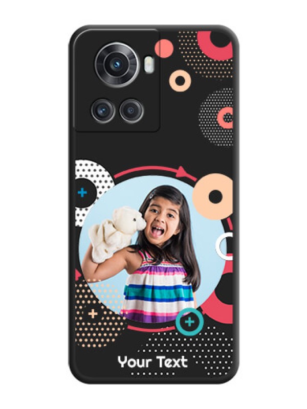Custom Multicoloured Round Image on Personalised Space Black Soft Matte Cases - OnePlus 10R 5G
