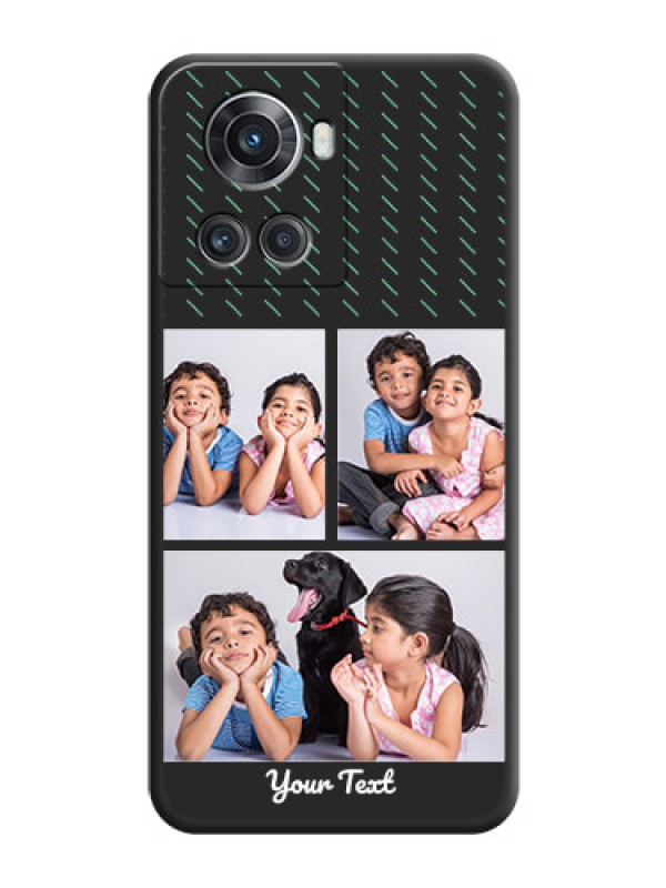 Custom Cross Dotted Pattern with 2 Image Holder  on Personalised Space Black Soft Matte Cases - OnePlus 10R 5G