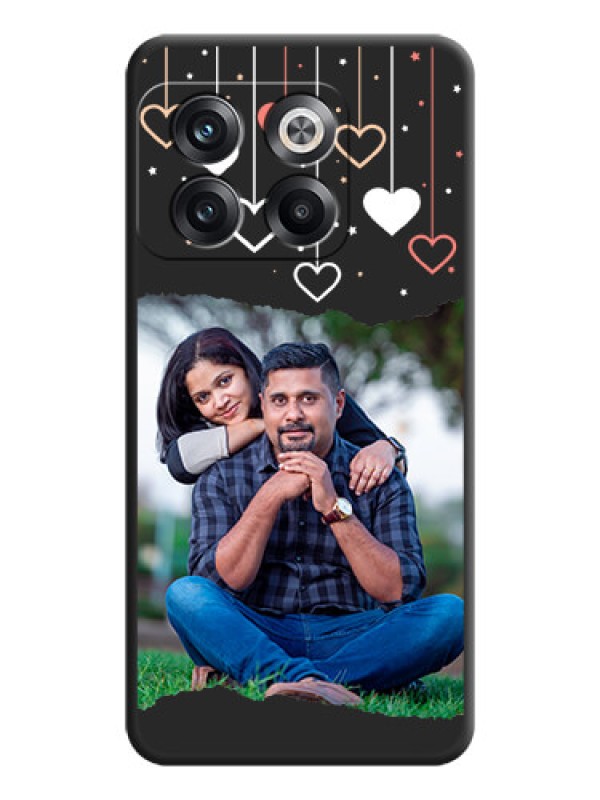 Custom Love Hangings with Splash Wave Picture on Space Black Custom Soft Matte Phone Back Cover - OnePlus 10T 5G