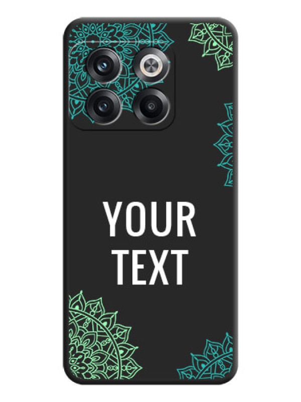 Custom Your Name with Floral Design on Space Black Custom Soft Matte Back Cover - OnePlus 10T 5G