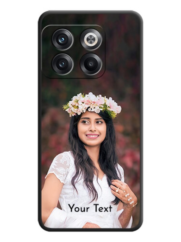 Custom Full Single Pic Upload With Text On Space Black Personalized Soft Matte Phone Covers -Oneplus 10T 5G