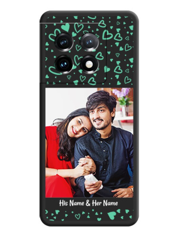 Custom Sea Green Indefinite Love Pattern on Photo on Space Black Soft Matte Mobile Cover - OnePlus 11 5G
