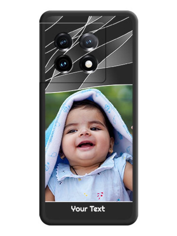 Custom Mixed Wave Lines on Photo on Space Black Soft Matte Mobile Cover - OnePlus 11 5G