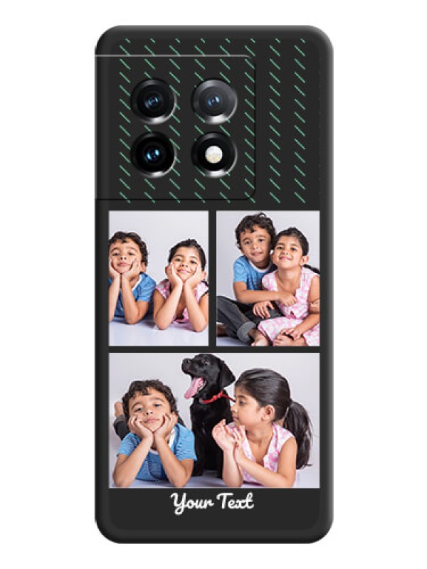 Custom Cross Dotted Pattern with 2 Image Holder  on Personalised Space Black Soft Matte Cases - OnePlus 11 5G