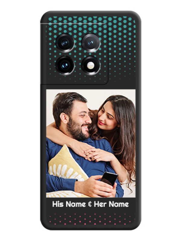 Custom Faded Dots with Grunge Photo Frame and Text on Space Black Custom Soft Matte Phone Cases - OnePlus 11 5G