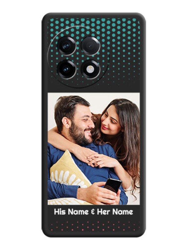 Custom Faded Dots with Grunge Photo Frame and Text on Space Black Custom Soft Matte Phone Cases - OnePlus 11R 5G