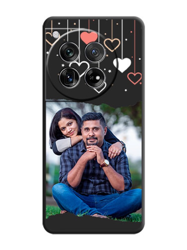 Custom Love Hangings with Splash Wave Picture On Space Black Custom Soft Matte Mobile Back Cover - OnePlus 12 5G