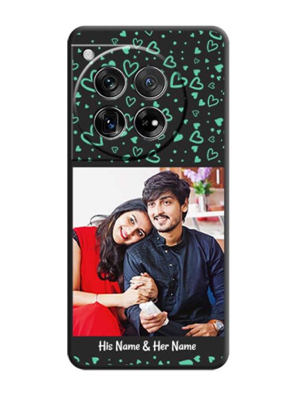 Custom Sea Green Indefinite Love Pattern on Photo On Space Black Custom Soft Matte Mobile Back Cover - OnePlus 12 5G
