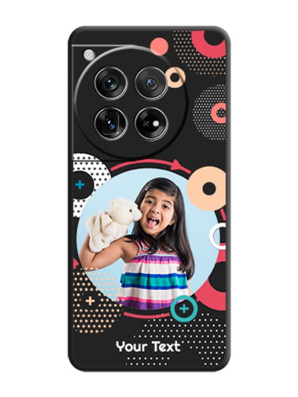 Custom Multicoloured Round Image On Space Black Custom Soft Matte Mobile Back Cover - OnePlus 12 5G