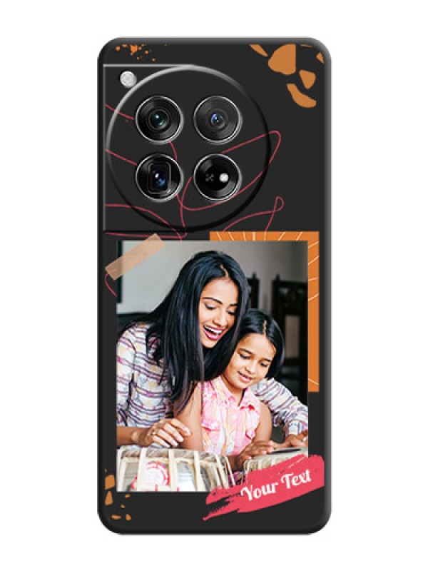 Custom Orange Photo Frame On Space Black Custom Soft Matte Mobile Back Cover - OnePlus 12 5G