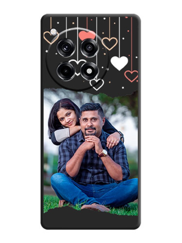 Custom Love Hangings with Splash Wave Picture on Space Black Custom Soft Matte Phone Back Cover - OnePlus 12R 5G