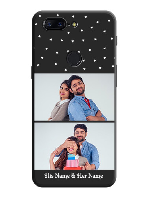 Custom Miniature Love Symbols with Name on Space Black Custom Soft Matte Back Cover - OnePlus 5T