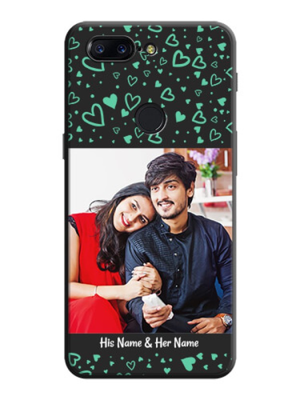 Custom Sea Green Indefinite Love Pattern - Photo on Space Black Soft Matte Mobile Cover - OnePlus 5T