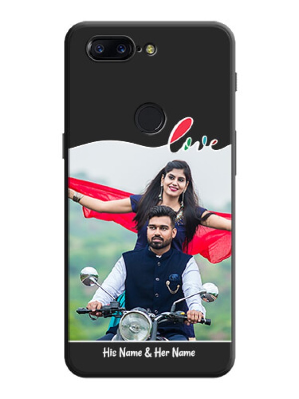 Custom Fall in Love Pattern with Picture - Photo on Space Black Soft Matte Mobile Case - OnePlus 5T
