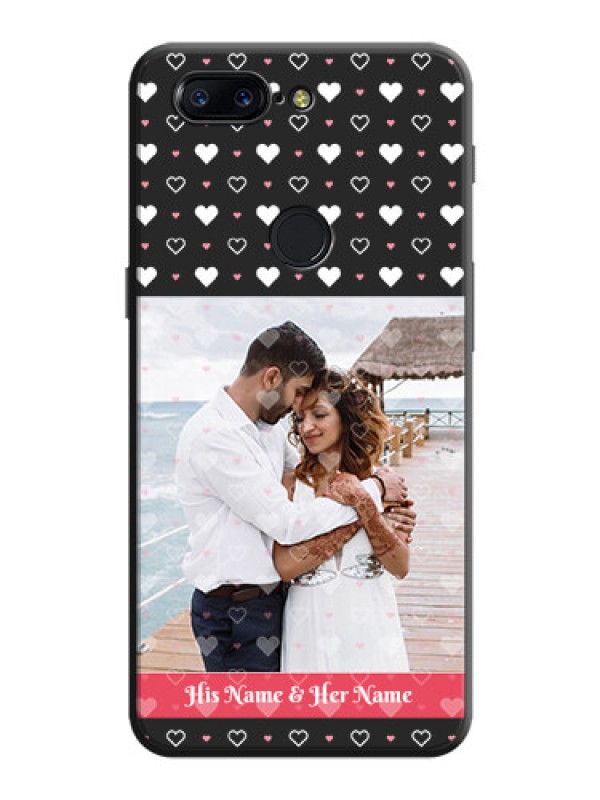 Custom White Color Love Symbols with Text Design - Photo on Space Black Soft Matte Phone Cover - OnePlus 5T