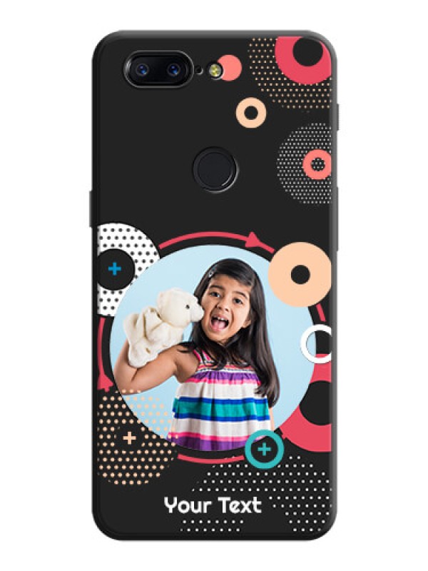Custom Multicoloured Round Image on Personalised Space Black Soft Matte Cases - OnePlus 5T