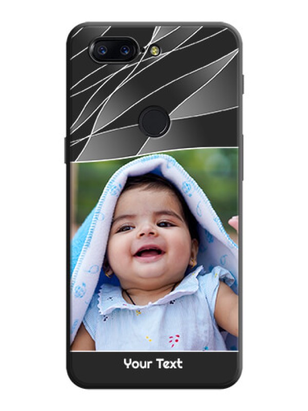 Custom Mixed Wave Lines - Photo on Space Black Soft Matte Mobile Cover - OnePlus 5T