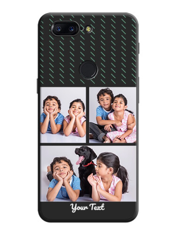 Custom Cross Dotted Pattern with 2 Image Holder  on Personalised Space Black Soft Matte Cases - OnePlus 5T