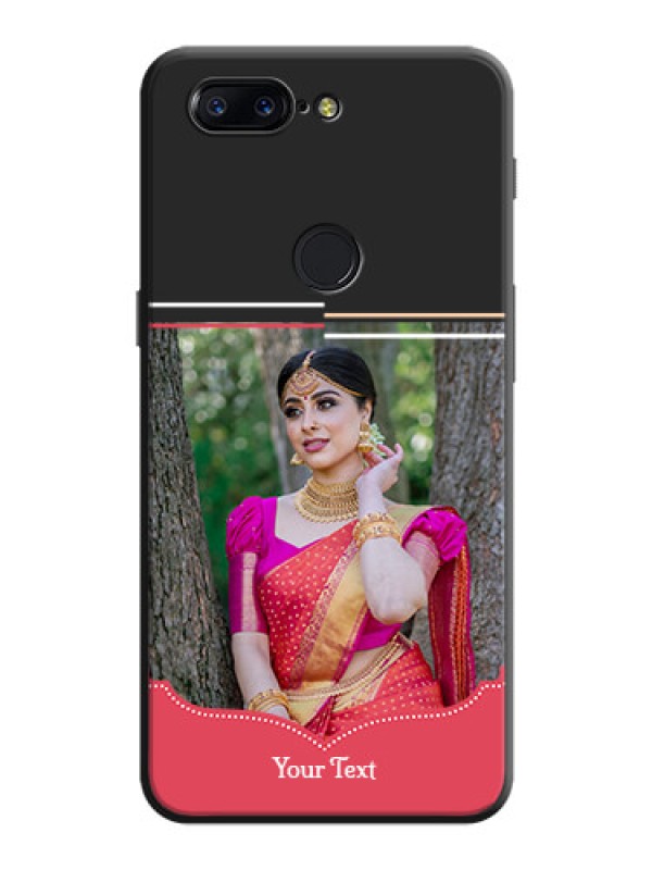 Custom Classic Plain Design with Name - Photo on Space Black Soft Matte Phone Cover - OnePlus 5T