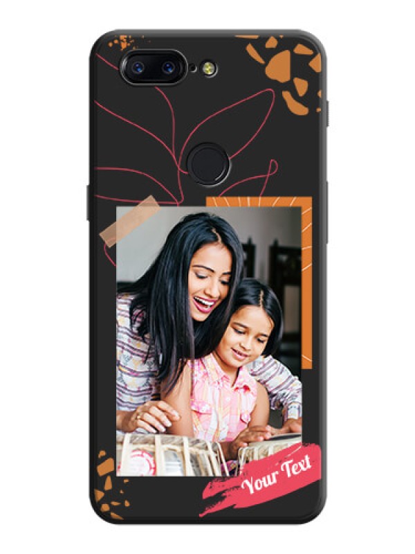 Custom Orange Photo Frame on Space Black Custom Soft Matte Phone Back Cover - OnePlus 5T