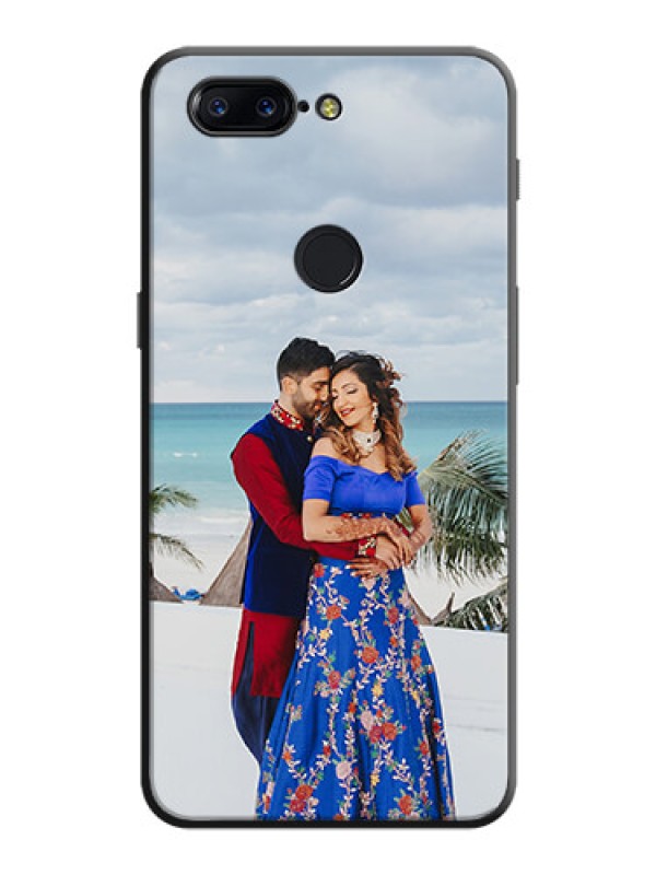 Custom Full Single Pic Upload On Space Black Personalized Soft Matte Phone Covers -Oneplus 5T