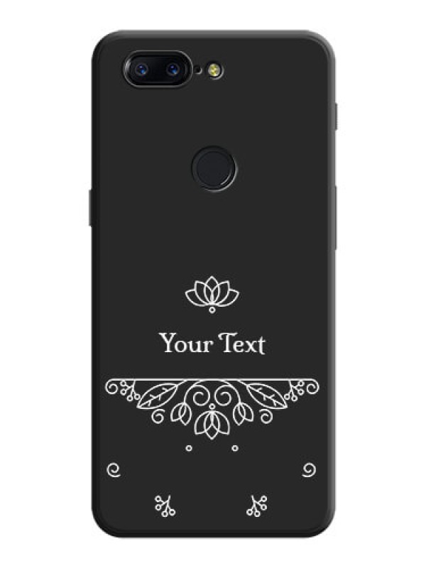 Custom Lotus Garden Custom Text On Space Black Personalized Soft Matte Phone Covers -Oneplus 5T