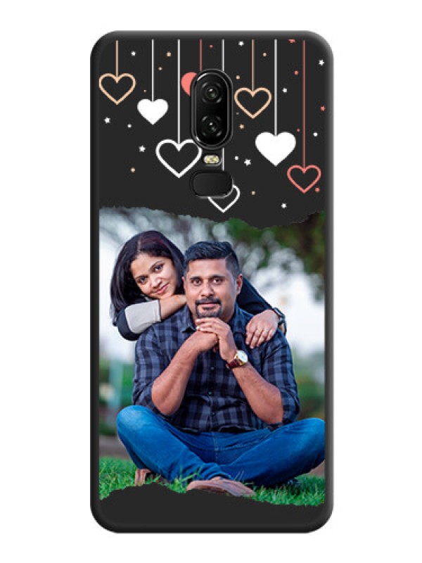 Custom Love Hangings with Splash Wave Picture on Space Black Custom Soft Matte Phone Back Cover - OnePlus 6