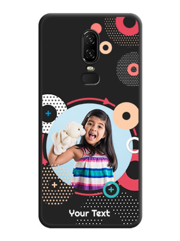 Custom Multicoloured Round Image on Personalised Space Black Soft Matte Cases - OnePlus 6