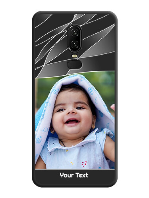Custom Mixed Wave Lines - Photo on Space Black Soft Matte Mobile Cover - OnePlus 6
