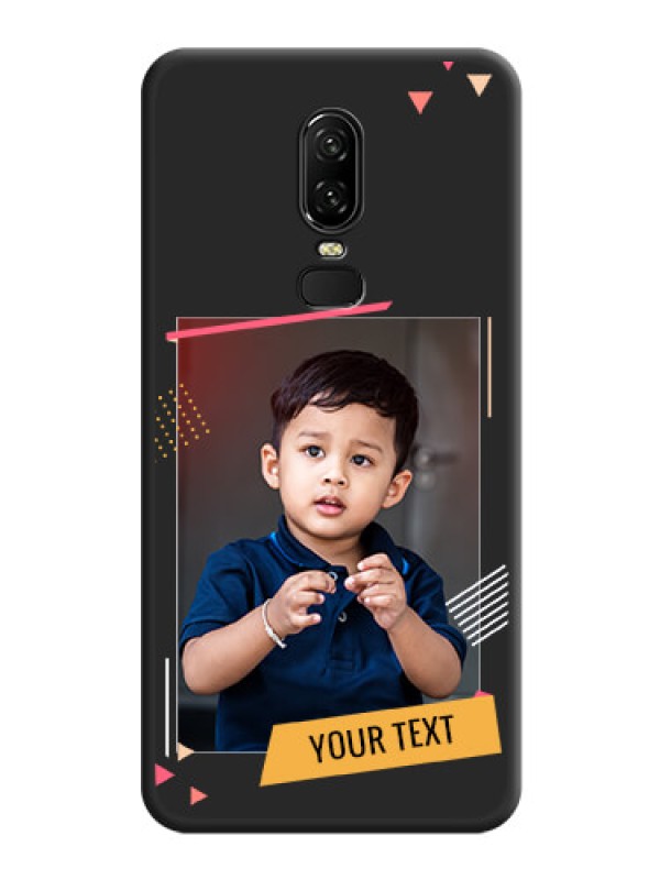 Custom Photo Frame with Triangle Small Dots - Photo on Space Black Soft Matte Back Cover - OnePlus 6