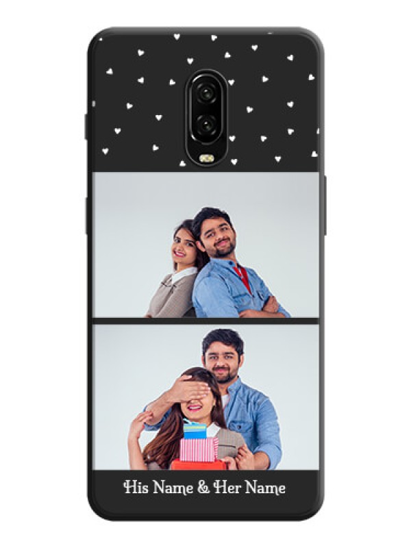 Custom Miniature Love Symbols with Name on Space Black Custom Soft Matte Back Cover - OnePlus 6T