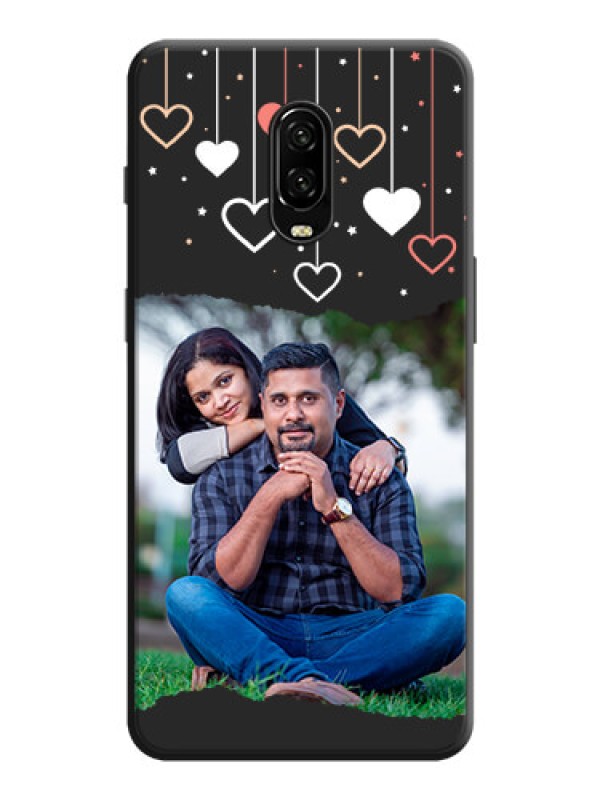 Custom Love Hangings with Splash Wave Picture on Space Black Custom Soft Matte Phone Back Cover - OnePlus 6T